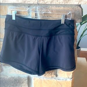 lululemon black running shorts size 6
